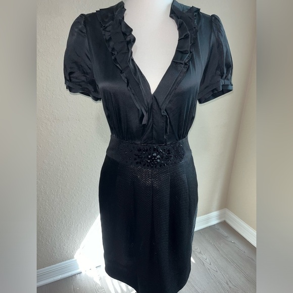 HP🎉BCBGMaxAzria Mock Black Dress - Picture 2 of 8